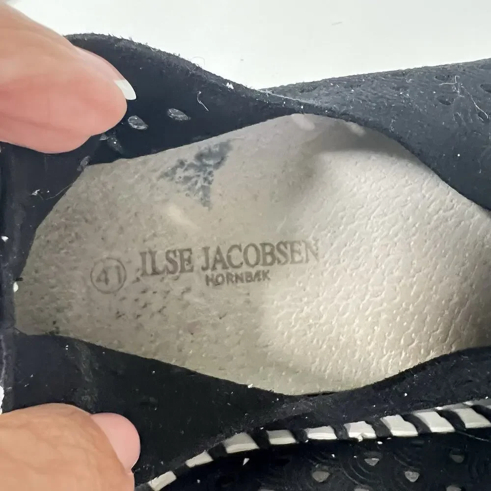 Ilse Jacobsen Tulip Shoes Womens 41 / 10 Slip On Perforated Round Toe Black
